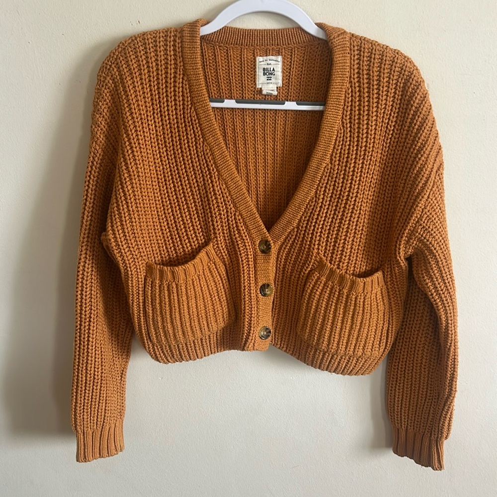 Billabong Cali Nights Sweater cropped burnt orange size small